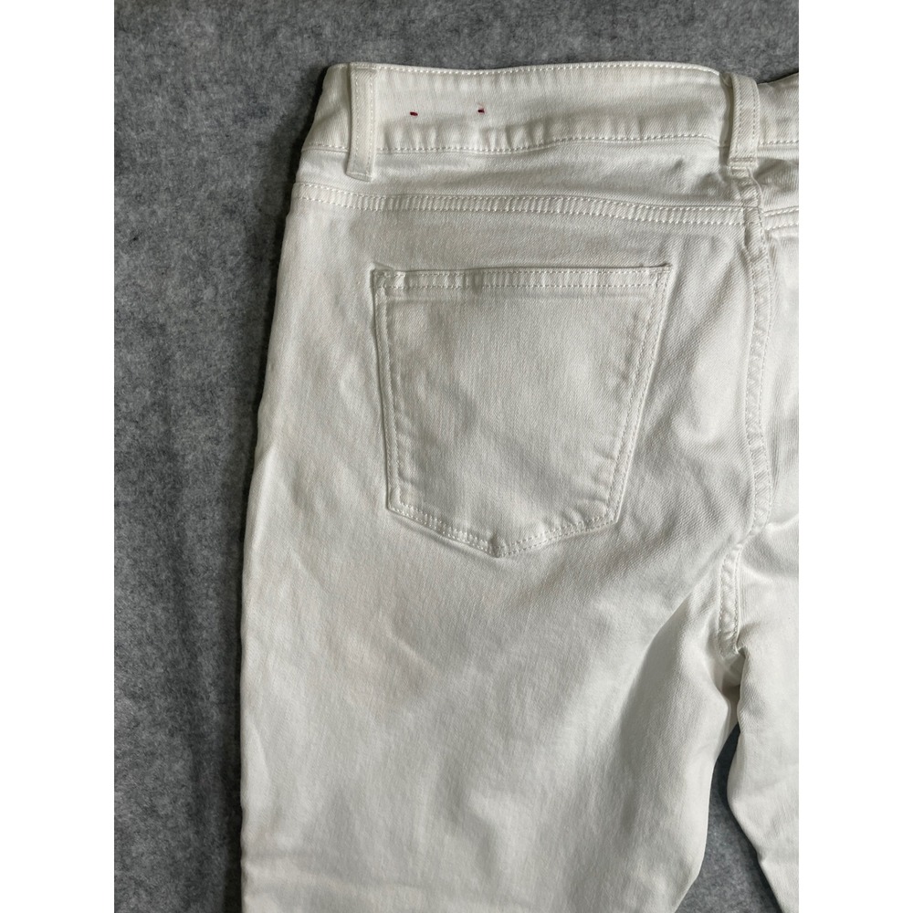Talbots Signature Crop Pants White Denim Ankle Zip Petite 12P Mid Rise Womens - Picture 13 of 13